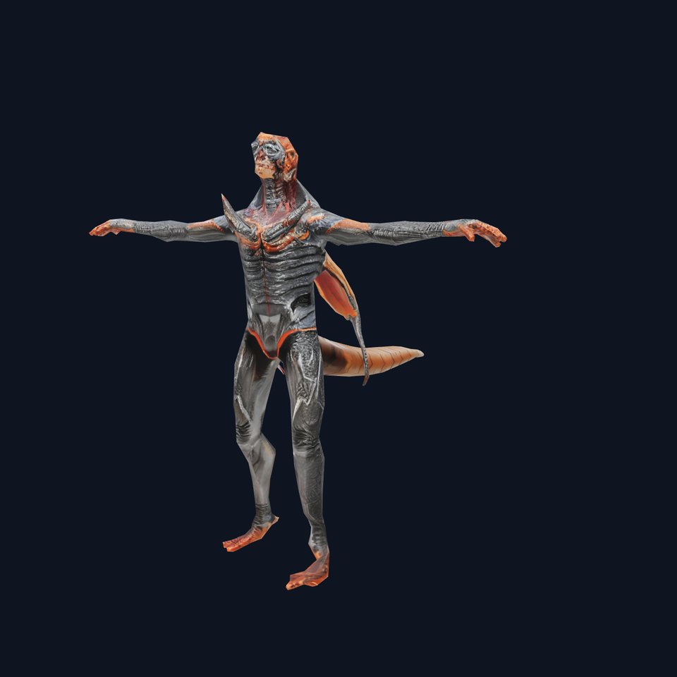 Insectoid Creature Model Pack with Textured Exoskeleton